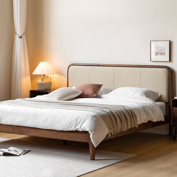 platform bed, wooden bed frame, upholstered bed, king size bed, queen size bed, bedroom furniture, new arrival, lifestyle, minimalist, calm, warm, neutral, brown